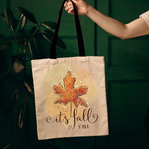 Bolsa Tote é outono, pelo Leaf de Mapeamentos de Aquarelas