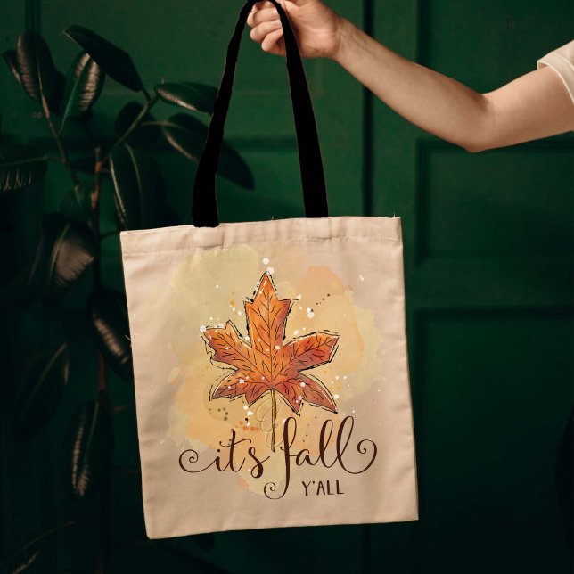 Bolsa Tote é outono, pelo Leaf de Mapeamentos de Aquarelas (Criador carregado)