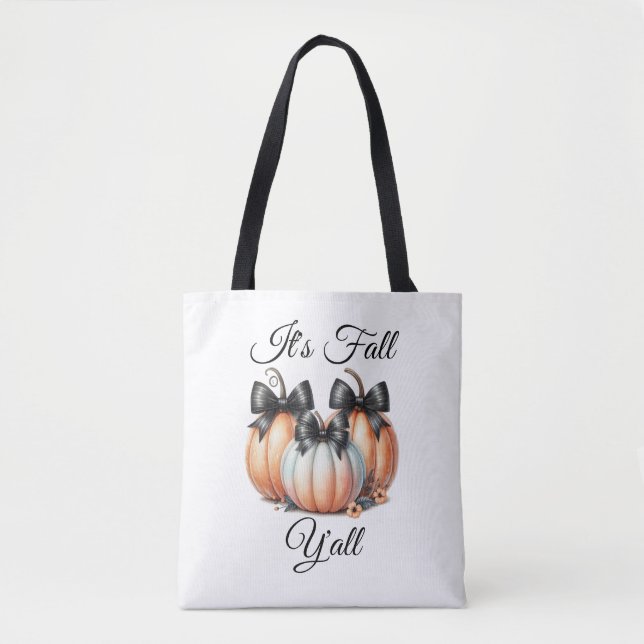 Bolsa Tote É outono Y'all: Pastel Pumpkins (Frente)