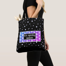 Bolsa Tote É Temporada Assustadora Roxo/Preto Halloween