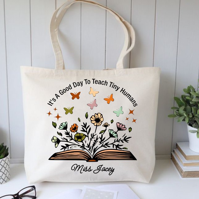 Bolsa Tote é um bom dia para ensinar pequenos humanos, presen (it's a good day to teach tiny humans tote bag, personalized teacher tote bag, teacher gift ideas )