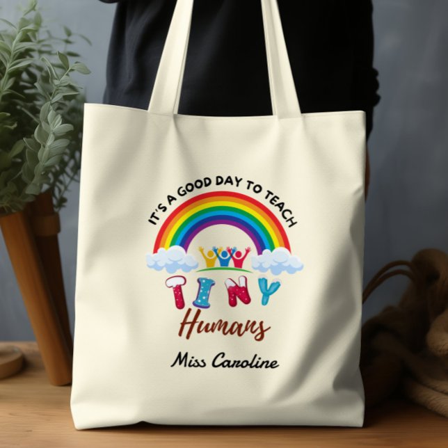 Bolsa Tote É um Bom Dia para Ensinar Pequenos Humanos Profess (Criador carregado)
