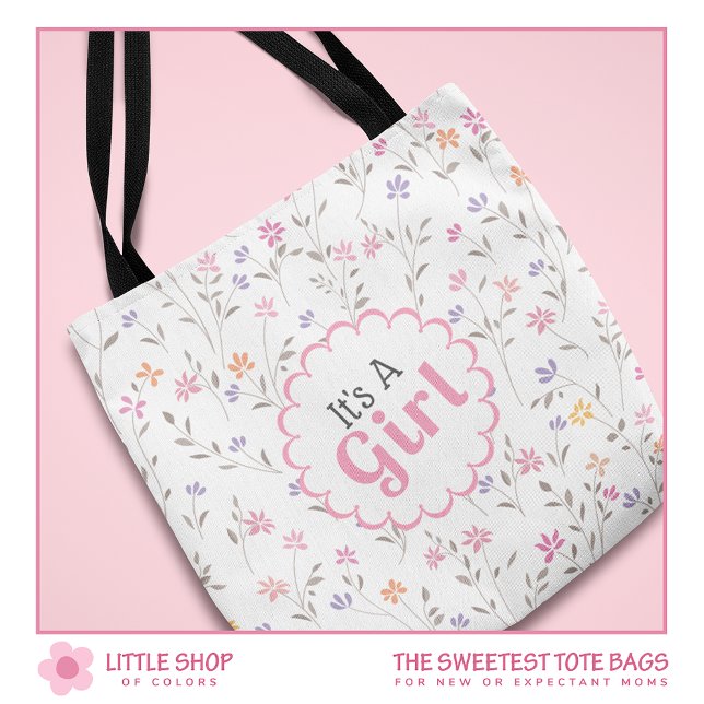 Bolsa Tote É um Floral Moça Personalizável (Criador carregado)