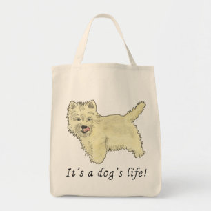 Bolsa Tote É uma Vida de Cachorro Frase Engraçada Westie Fofa
