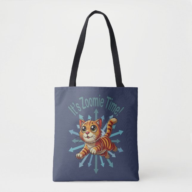 Bolsa Tote É Zoomie Time Orange Tabby Cat (Frente)