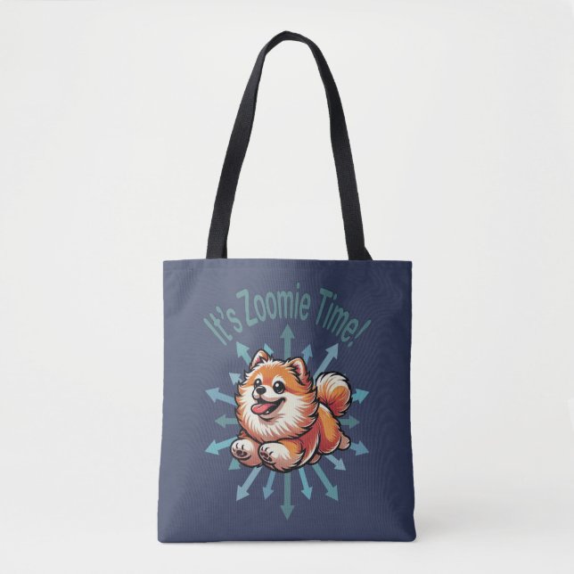 Bolsa Tote É Zoomie Time Pomeranian (Frente)