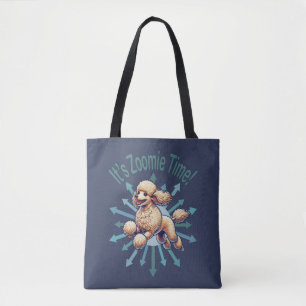 Bolsa Tote É Zoomie Time Poodle