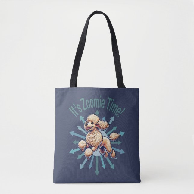 Bolsa Tote É Zoomie Time Poodle (Frente)