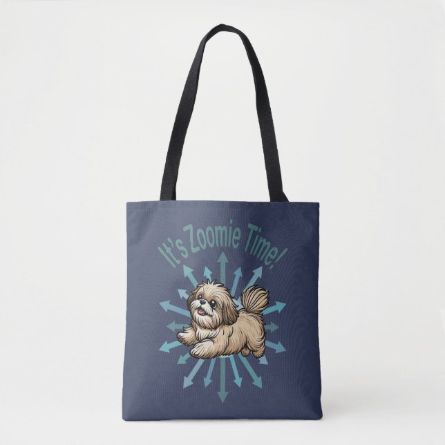 Bolsa Tote É Zoomie Time Shih Tzu (Frente)