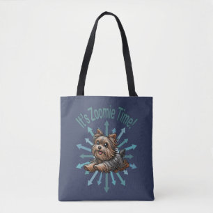 Bolsa Tote É Zoomie Time Yorkshire Terrier