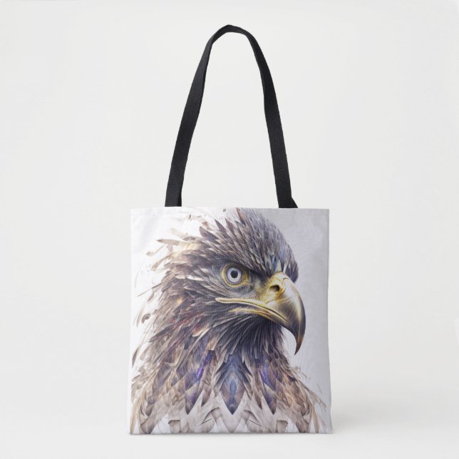 Bolsa Tote Eagle Animal Retrait Nature Wildlife Painting (Frente)