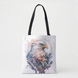 Bolsa Tote Eagle Bird Retrato Animal Pintando Vida Selvagem