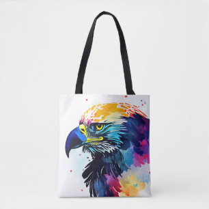 Bolsa Tote Eagle Bird Wild Nature - Pintura de Cor Animal