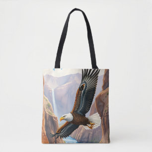 Bolsa Tote Eagle Soaring over Canyon and River