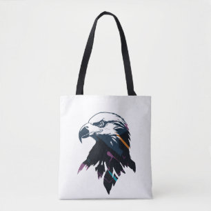 Bolsa Tote Eagle Wildlife Nature Illustration Silhouette Fly