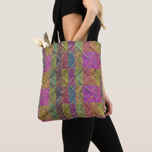 Bolsa Tote Earthy Boho Diamantes Africano Inspirado