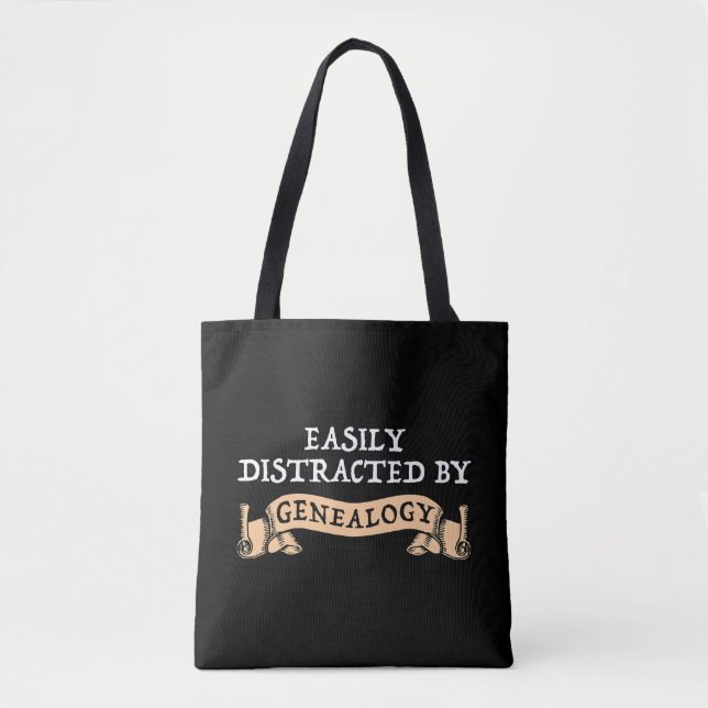 Bolsa Tote Easily Distracted By Genealogy (Frente)