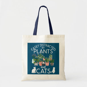 Bolsa Tote Easily Distracted By Plants And Cats Funny Cat