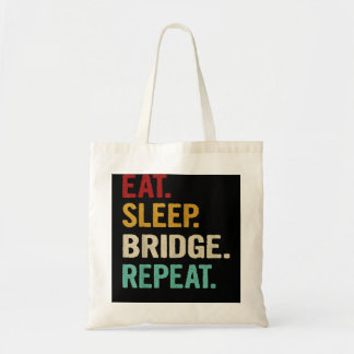 Bolsa Tote Eat Sleep Bridge Repetir Placa Jogador de Ponte Fu