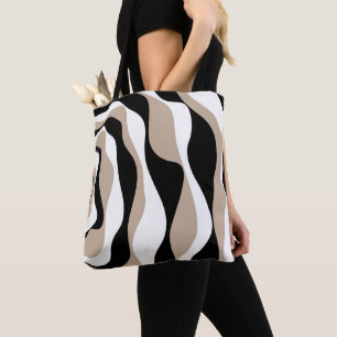 Bolsa Tote Ebb e Fluxo 4 - Taupe, Preto e Branco