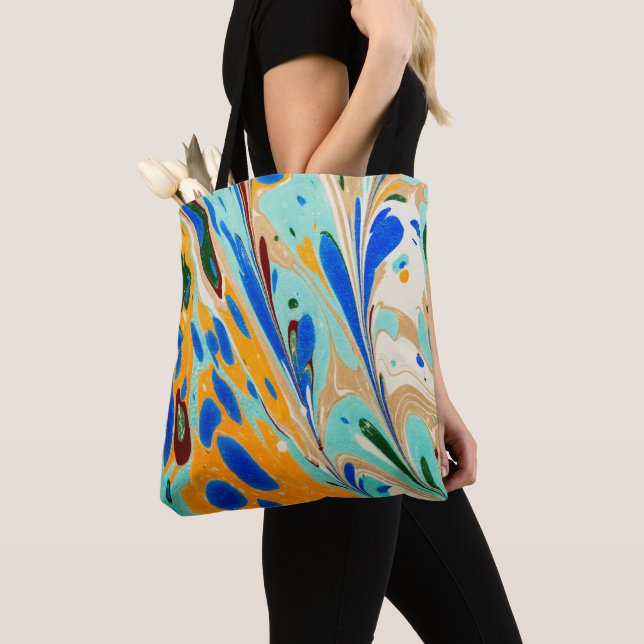 Bolsa Tote Ebru Art Impressão (Close Up)