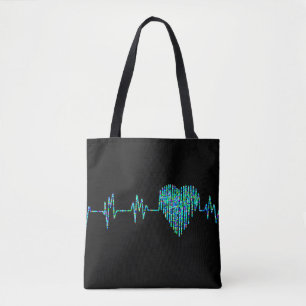 Bolsa Tote ECG coração médico linha kg