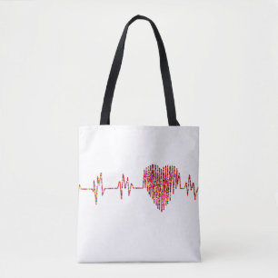 Bolsa Tote ECG coração médico linha kg