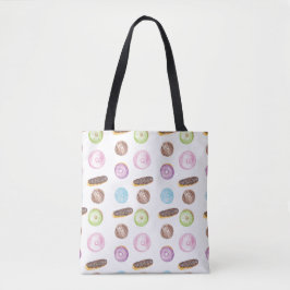 Bolsa Tote Eclairs Donuts Divertidos Aquarela Doce Fantasia