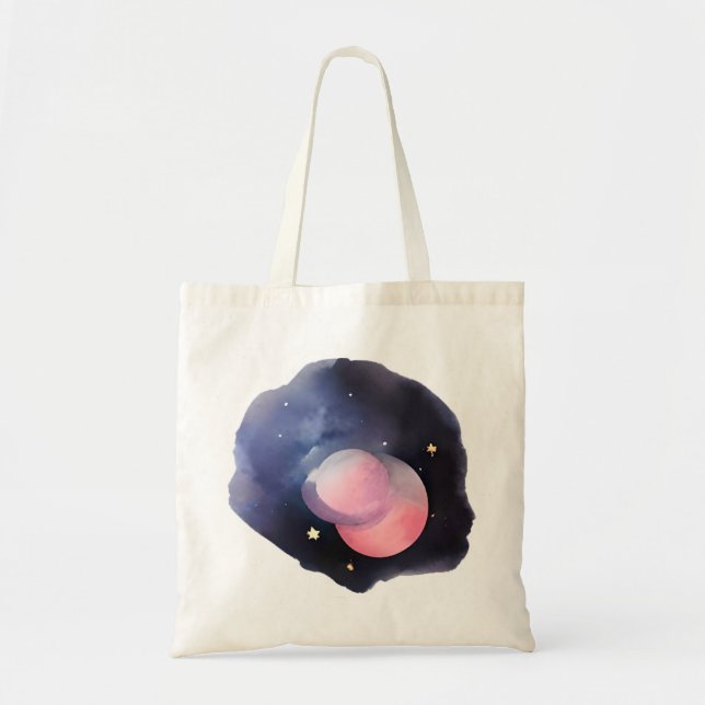 Bolsa Tote Eclipse dos Sonhos: Cores Celestiais (Frente)