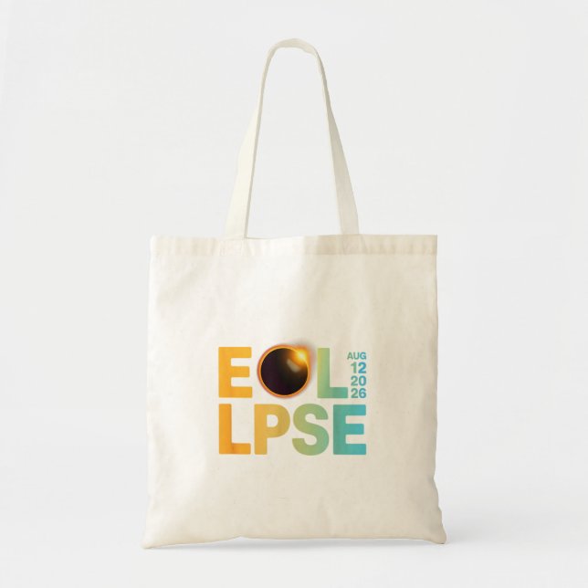 Bolsa Tote Eclipse Solar 2026 Eclipse Ago 12 2026 Céu (Frente)