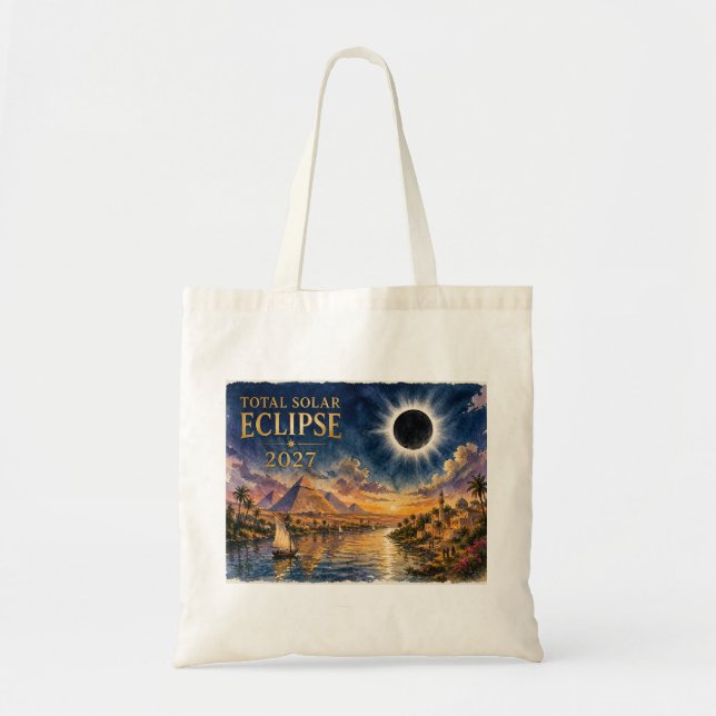 Bolsa Tote Eclipse Total Solar 2027 Egito (Frente)