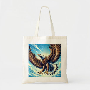 Bolsa Tote Eco-saco de imagens de águias fortes voando nos EU