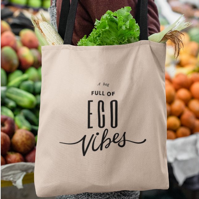 Bolsa Tote Eco Vibes Eco-Friendly Pense verde Grocery (Shop now and carry a bag full of eco vibes with every step!)