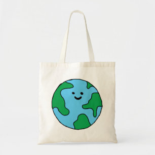 Bolsa Tote Ecoamigo do Mundo Ícone Feliz da Terra Clipart Ec