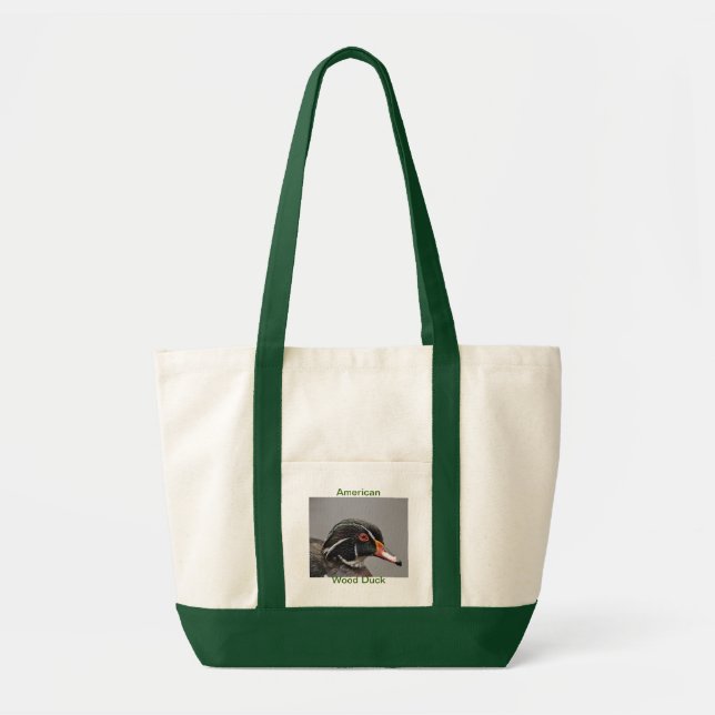 Bolsa Tote EcoBag: Pato de madeira americano (Frente)