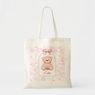 Bolsa Tote Éden   Design de Enfermeiro de Urso Rosa Personali