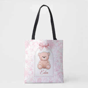 Bolsa Tote Éden Design de Enfermeiro de Urso Rosa Personali