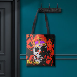 Bolsa Tote Edgy King Skull Crown n' Rosas