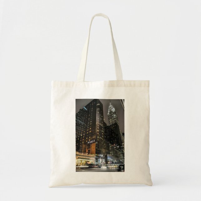Bolsa Tote Edifício Chrysler da Cidade de Nova York Noite Pai (Frente)