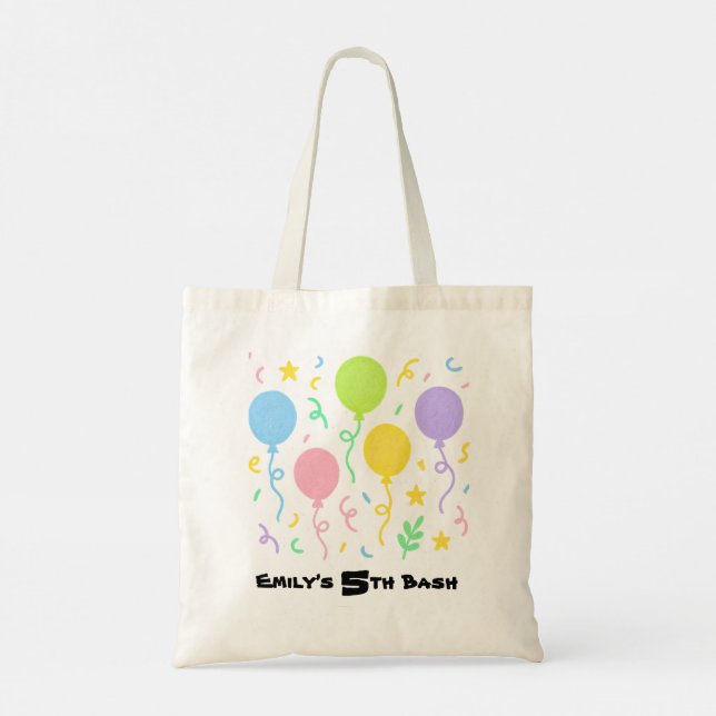Bolsa Tote Editable Crayon Style – Balloon Bash for Kids (Verso)