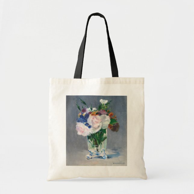 Bolsa Tote Edouard Manet - Flores em um vaso de cristal (Frente)