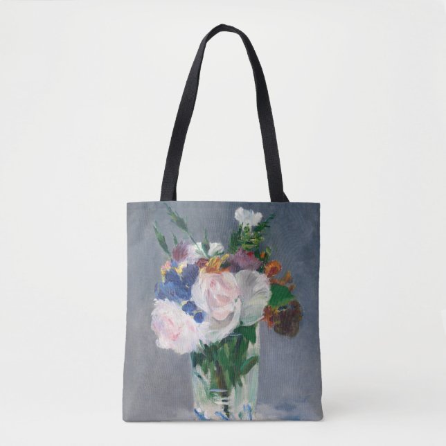 Bolsa Tote Edouard Manet - Flores em um vaso de cristal (Frente)