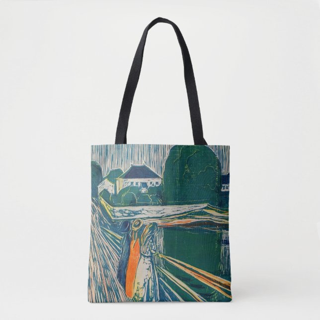 Bolsa Tote Edvard Munch - As Meninas na Ponte, Lithógrafo (Frente)