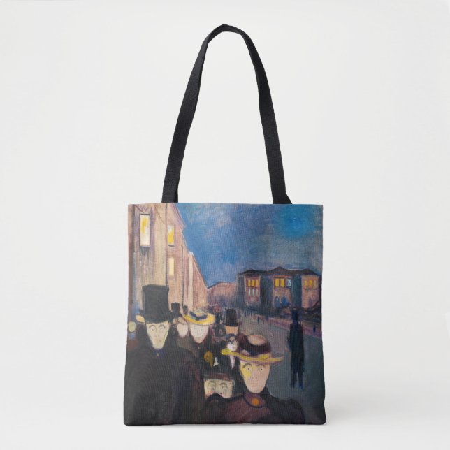 Bolsa Tote Edvard Munch - Noite em Karl Johan Street (Frente)