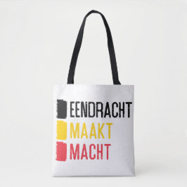 Bolsa Tote Eendracht Maakt Macht Bag, Motto Belga