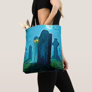Bolsa Tote Eerie Glimpse de Graveyard Ghost
