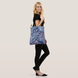 Bolsa Tote Efeito de denim azul amor símbolo chinês tossaco