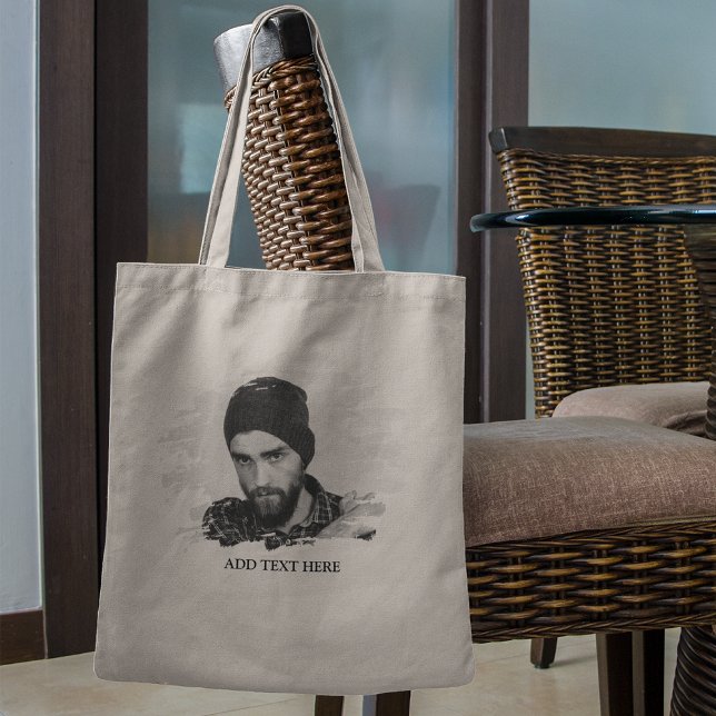 Bolsa Tote Efeito Fotográfico Personalizado Moderno (Criador carregado)