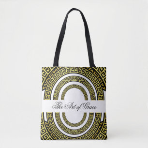 Bolsa Tote Efeito Ouro Shimmery Infinito Meander Grego
