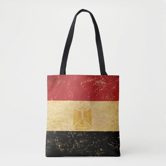 Bolsa Tote Egito Flag Vintage Grunge Design (Frente)
